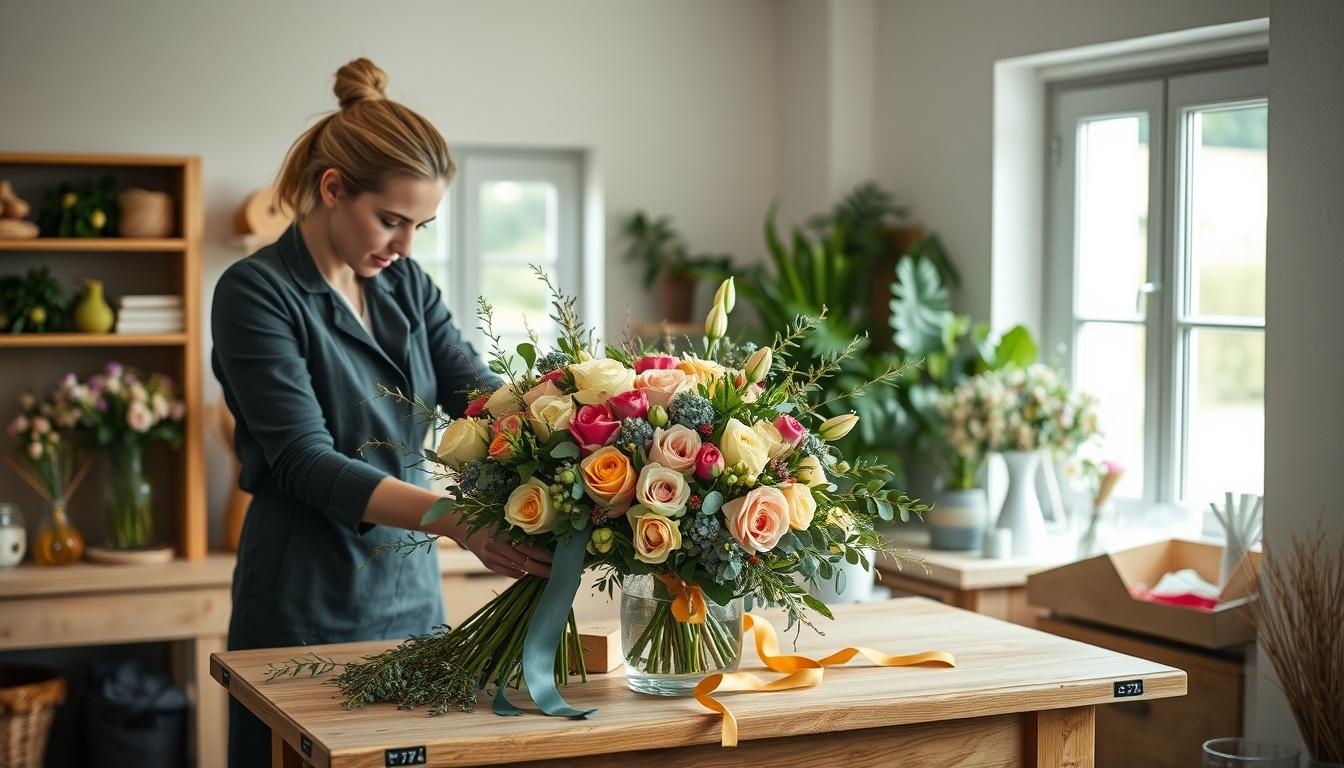 Frische Blumen mit lokalem Charakter